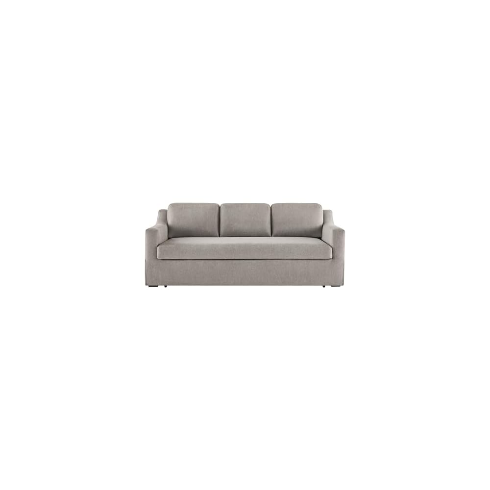 Serta® Hawthorne 90.6" Slipcovered Queen-Size Convertible Pop-up Sofa, Dreamcoil® Comfort, Woven Polyester Blend Fabric, Flax
