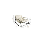Upholstered Rocking Chair, Double Adult Rocker Chair, Balcony Leisure Lounge Chair, Sofa Chair with Backrest and Side Pocket, Modern Relax Arm Chair, Available in All Seasons (Color : Off