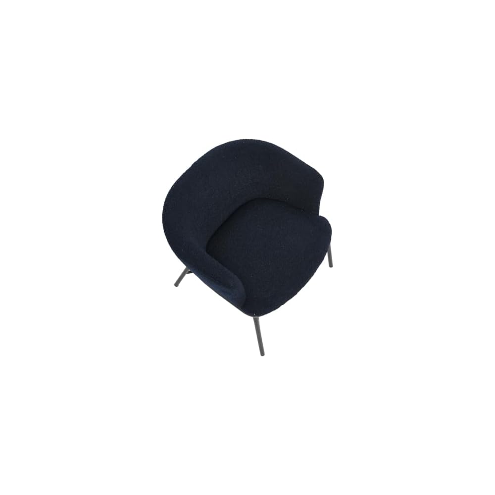 Creative Co-Op Bowery Boucle Upholstered Accent Arm Chair, Dark Blue