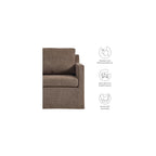 Modway Serene Swivel Accent Armchair in Mocha - Modern Fabric Upholstered Chair - Slipcovered Armchair - Swivel Chair for Living Room or Bedroom