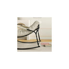 Upholstered Rocking Chair, Double Adult Rocker Chair, Balcony Leisure Lounge Chair, Sofa Chair with Backrest and Side Pocket, Modern Relax Arm Chair, Available in All Seasons (Color : Off