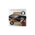 Lexicon Leather Match Power Reclining Loveseat, Heat, Massage, LED, Brown