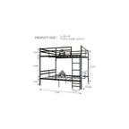 Full Over Full Bunk Bed with Floor-Standing Ladder,Black