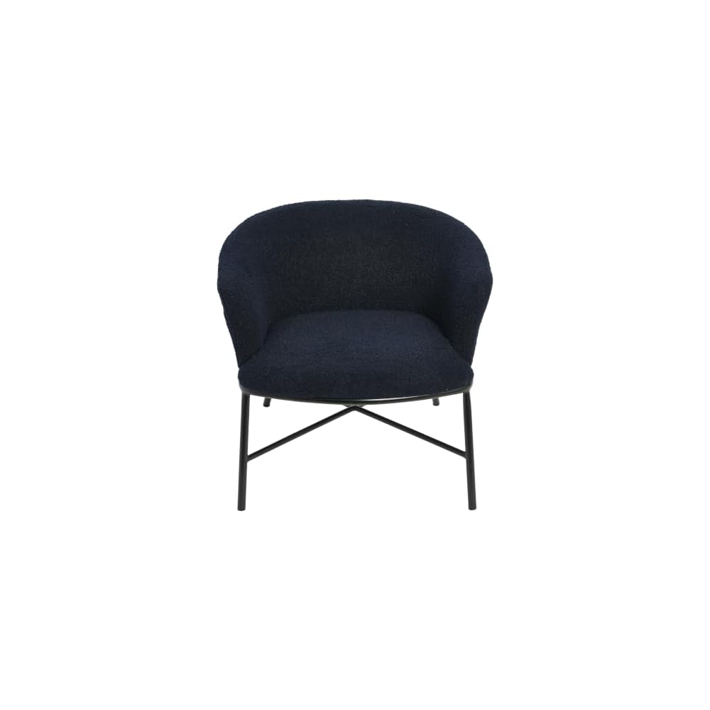 Creative Co-Op Bowery Boucle Upholstered Accent Arm Chair, Dark Blue