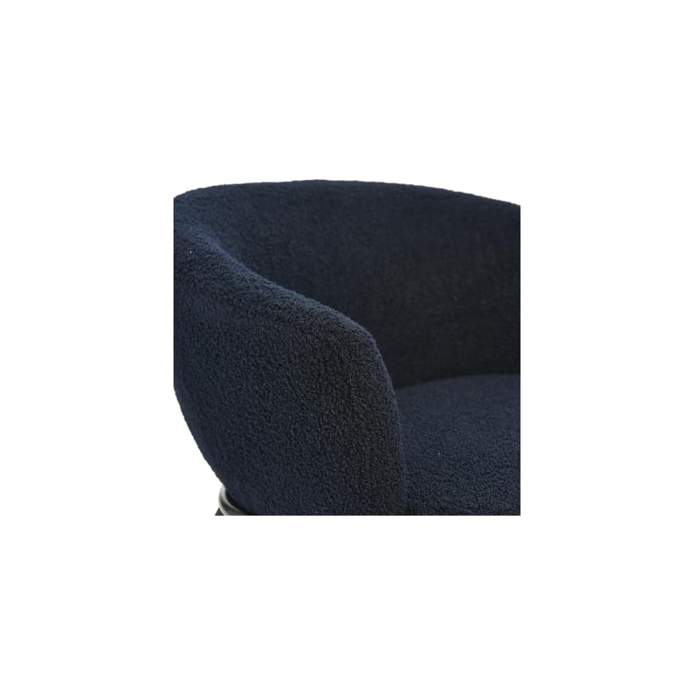 Creative Co-Op Bowery Boucle Upholstered Accent Arm Chair, Dark Blue