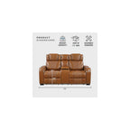 Lexicon Leather Match Power Reclining Loveseat, Heat, Massage, LED, Brown