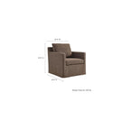 Modway Serene Swivel Accent Armchair in Mocha - Modern Fabric Upholstered Chair - Slipcovered Armchair - Swivel Chair for Living Room or Bedroom