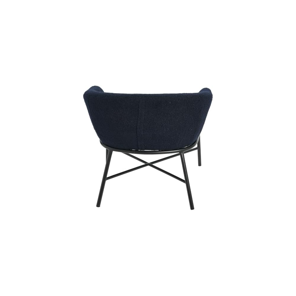 Creative Co-Op Bowery Boucle Upholstered Accent Arm Chair, Dark Blue