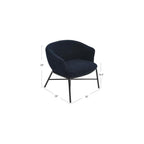 Creative Co-Op Bowery Boucle Upholstered Accent Arm Chair, Dark Blue
