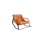 Upholstered Rocking Chair, Double Adult Rocker Chair, Balcony Leisure Lounge Chair, Sofa Chair with Backrest and Side Pocket, Modern Relax Arm Chair, Available in All Seasons (Color : Off