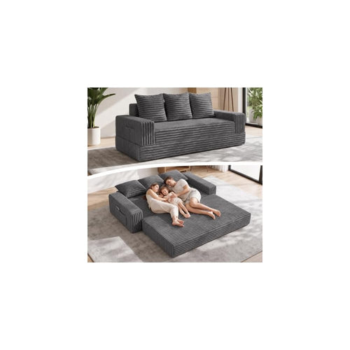 2-in-1 Convertible Sofa Bed, 70" Boneless Couch
