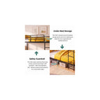 Full Over Full Bunk Bed with Floor-Standing Ladder,Black