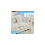 Mjkone 148” U Shape Sectional Couch with Movable Ottoman，Beige