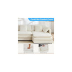 Mjkone 148” U Shape Sectional Couch with Movable Ottoman，Beige
