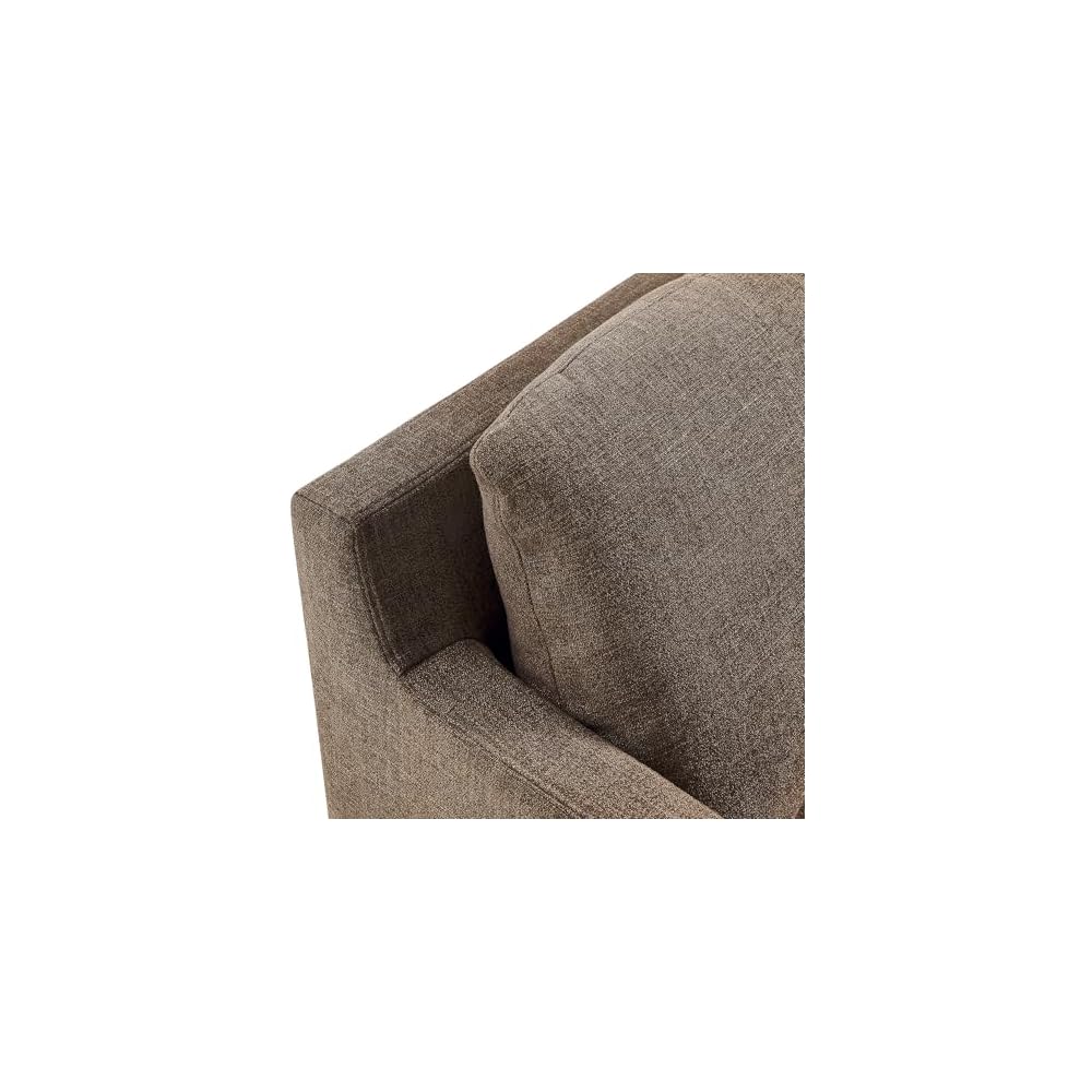 Modway Serene Swivel Accent Armchair in Mocha - Modern Fabric Upholstered Chair - Slipcovered Armchair - Swivel Chair for Living Room or Bedroom