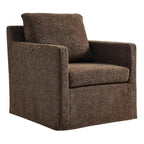 Modway Serene Swivel Accent Armchair in Mocha - Modern Fabric Upholstered Chair - Slipcovered Armchair - Swivel Chair for Living Room or Bedroom