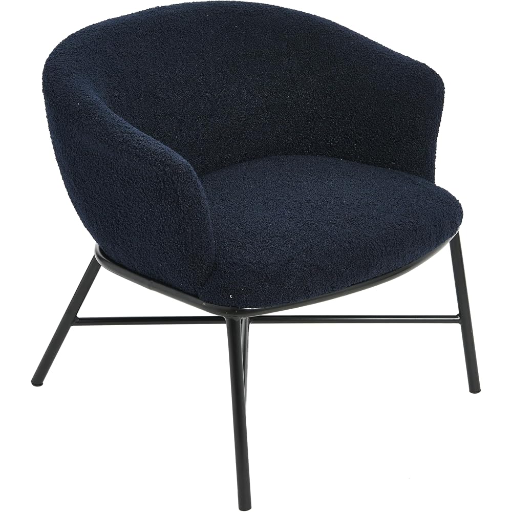 Creative Co-Op Bowery Boucle Upholstered Accent Arm Chair, Dark Blue