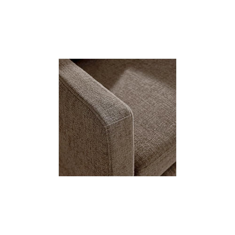 Modway Serene Swivel Accent Armchair in Mocha - Modern Fabric Upholstered Chair - Slipcovered Armchair - Swivel Chair for Living Room or Bedroom